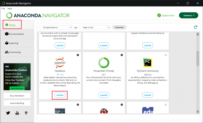 启动Anaconda Navigator