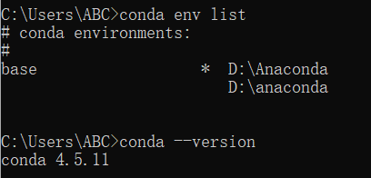 cmd窗口使用conda命令