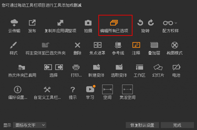 工具栏项目