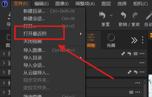 打开最近文件