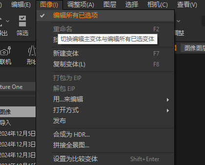 编辑所有已选项
