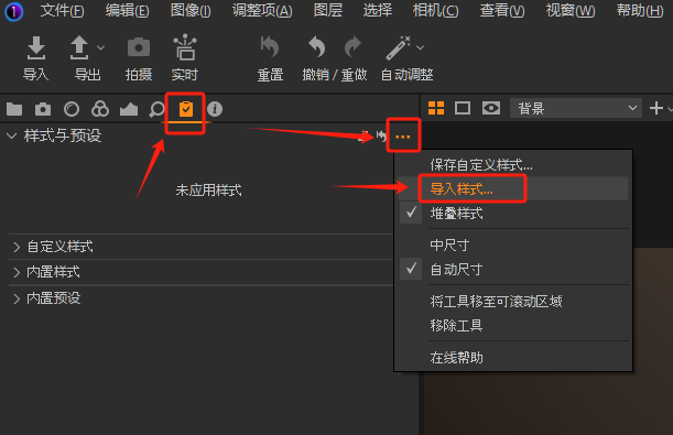导入样式按钮