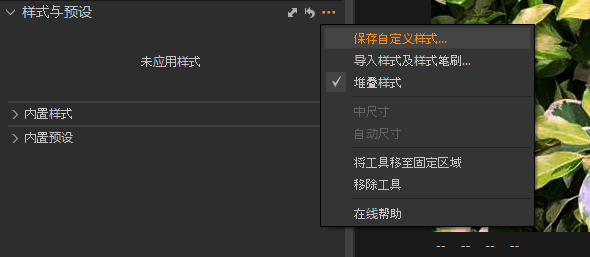 保存自定义样式