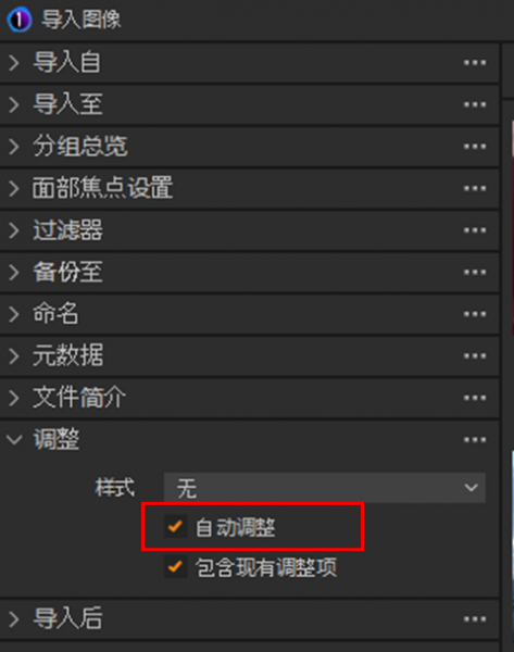 导入设置
