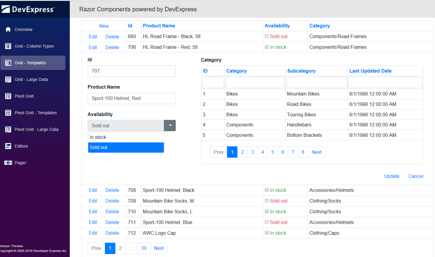 DevExpress表格