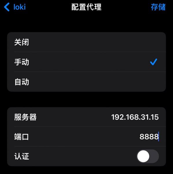 检查移动设备上的代理参数是否正确