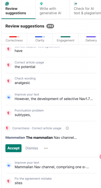 Grammarly的语法纠错