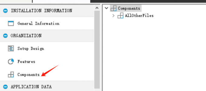 点击Components选项