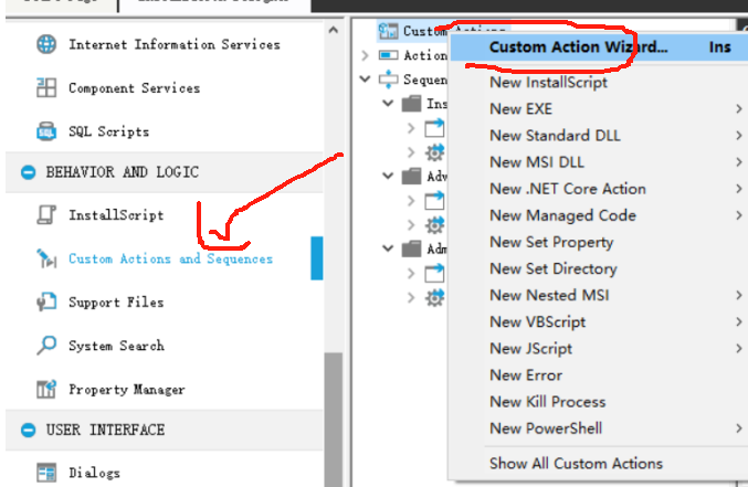 Custom Actions and Sequence