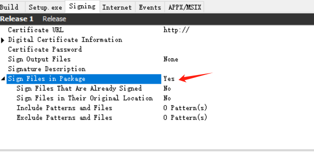 Sign Files in Package