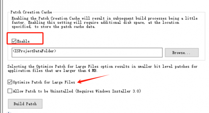 启动补丁创建缓存