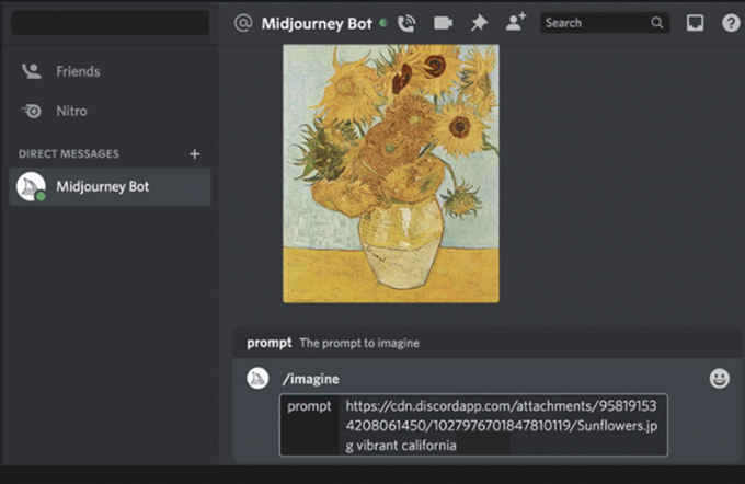 Discord页面中的Midjourney功能