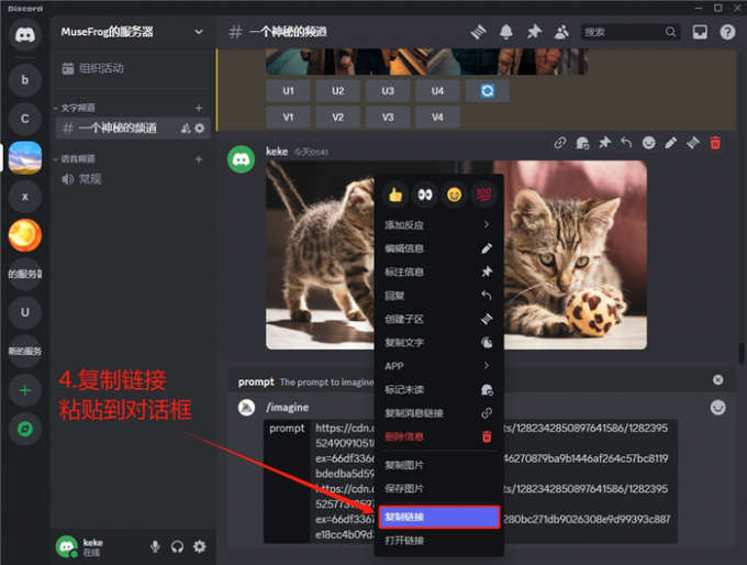 将图片链接粘贴到对话框