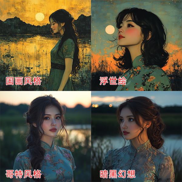生成四种风格效果展示