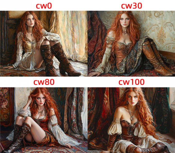 四种cw后缀数值效果展示
