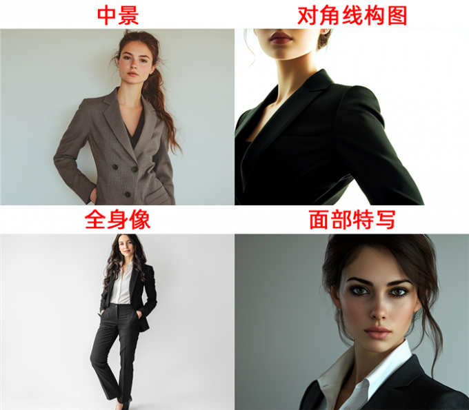 四种视角构图效果展示