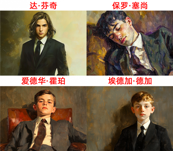 四种艺术家风格效果展示
