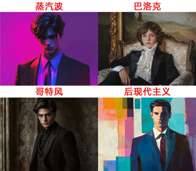 四种艺术流派效果展示