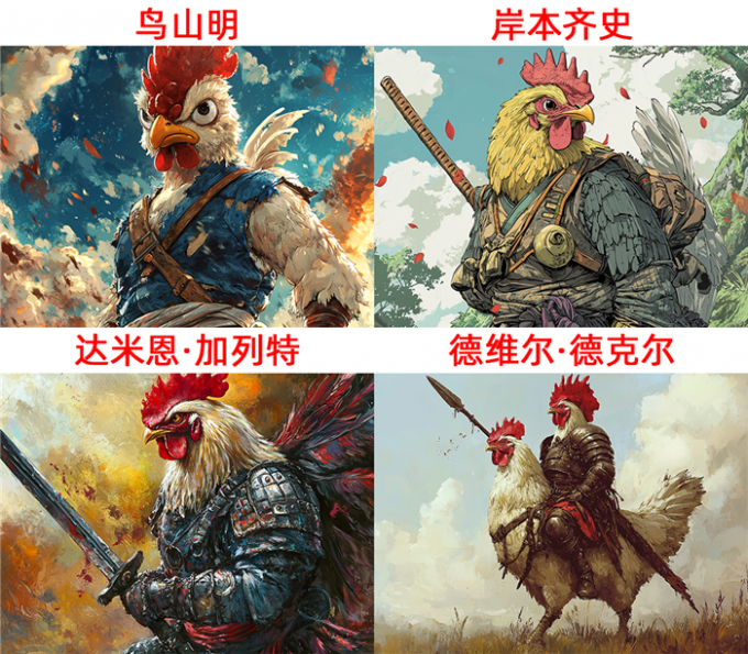 四种二次元作者关键词效果展示