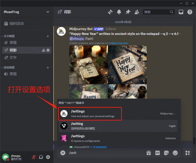 打开设置选项页面
