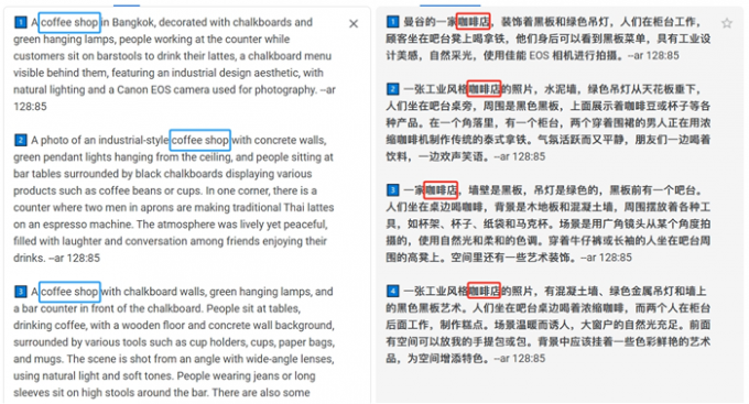 翻译描述结果
