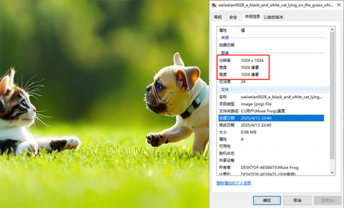 生成作品的画面比例为一比一