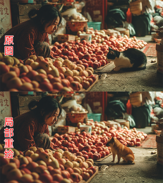 局部重绘前后效果对比