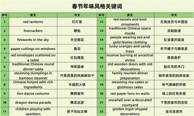 春节年味风格关键词