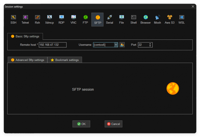 MobaXterm设置SFTP连接参数