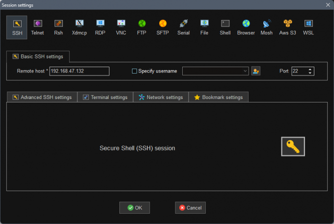 MobaXterm配置Session会话信息