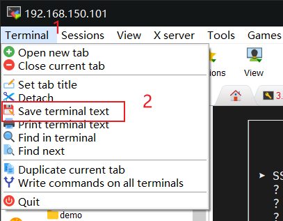 save terminal text