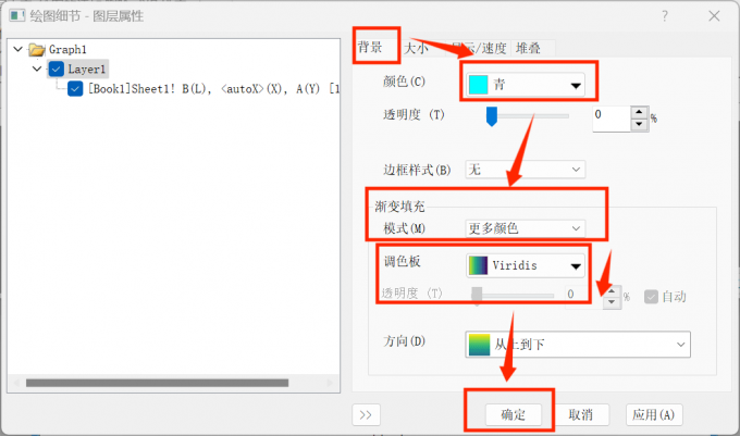 选择图层属性的渐变色