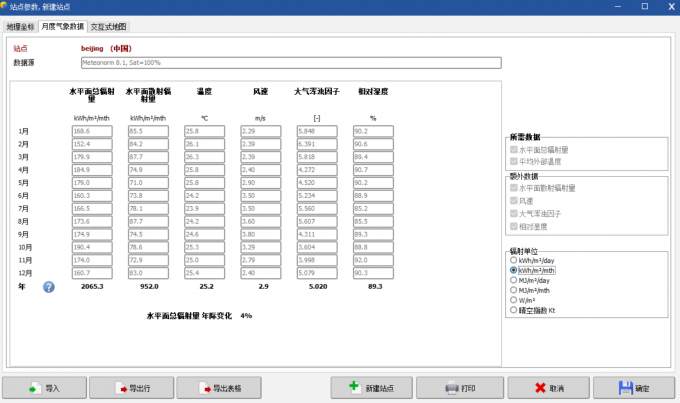 设置气象站点的相关数据