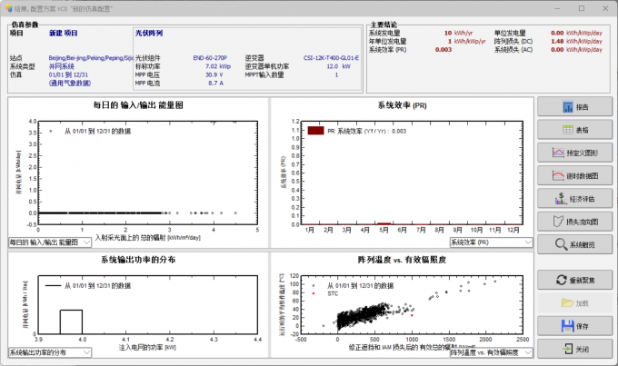 查看PVsyst光伏系统运行仿真结果