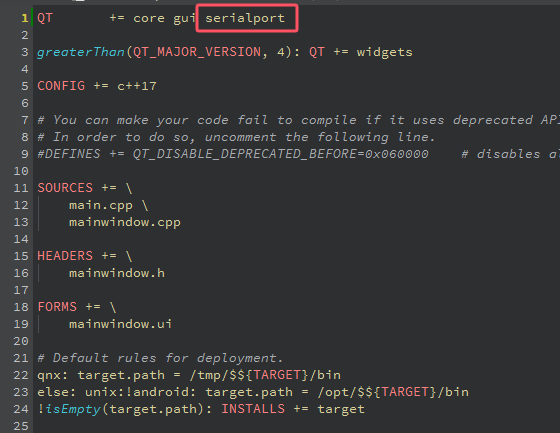 添加serialport模块