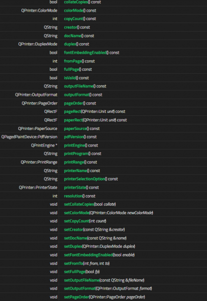 QPrinter函数方法