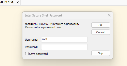 输入用户名和密码