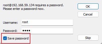 建立连接时,保存密码