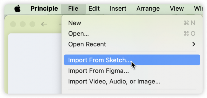 Principle读取Sketch设计稿的示例