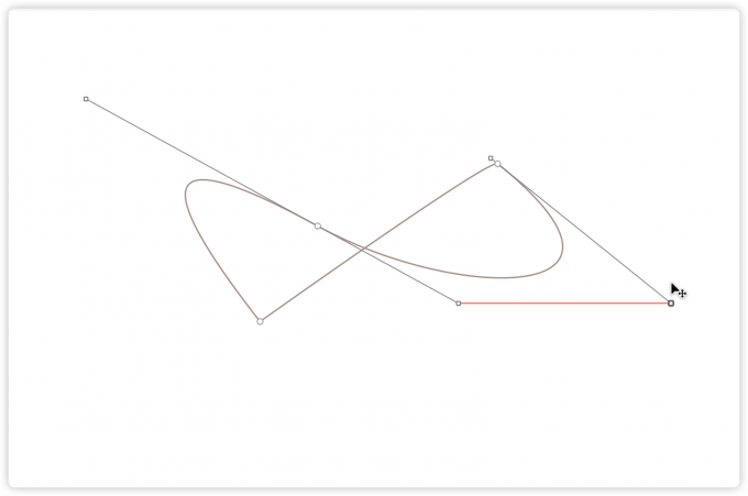 拖动贝塞尔曲线手柄调整曲线形状示例