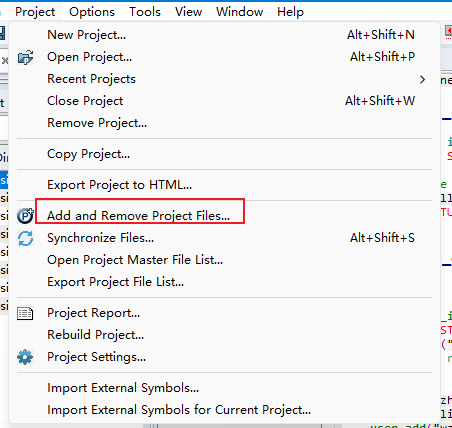 Add and Remove Project Files