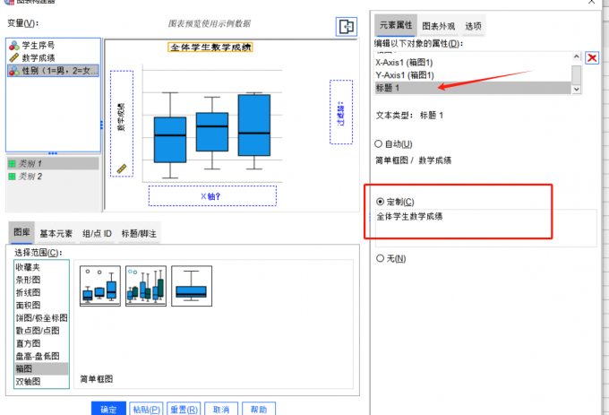 设置箱图标题
