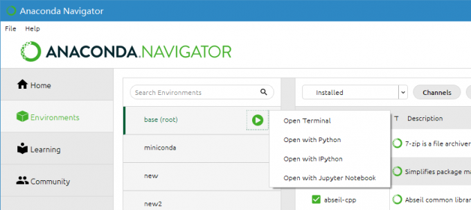 Anaconda Navigator切换目录
