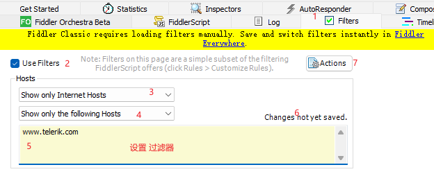 设置Fiddler过滤器