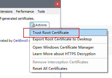 Fiddler在本地生成信任根证书