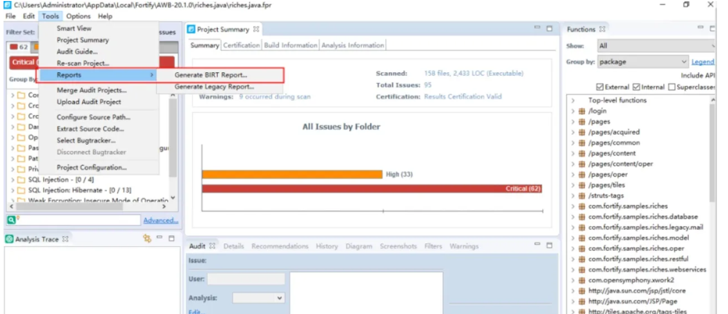 Fortify  Audit Workbench模式操作  Fortify  Scan Wizard测试方式