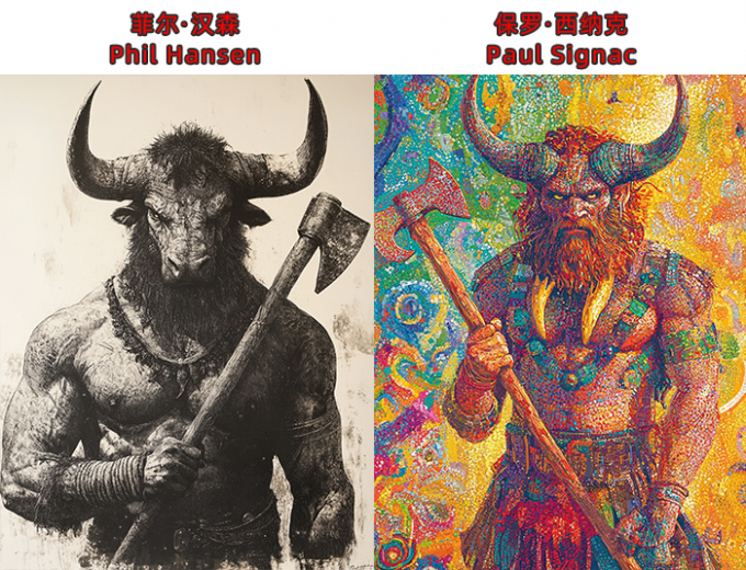 模仿两位点画艺术家风格