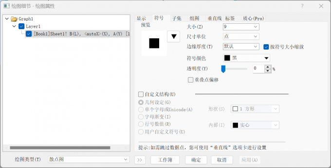 进入绘图属性界面