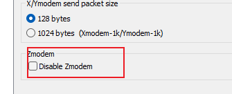 设置当前会话允许Zmodem