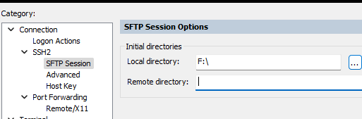 在SFTP Session中设置文件下载路径